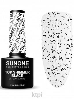 Sunone Top Shimmer czarnymi drobinakmi UV/LED 5 ml