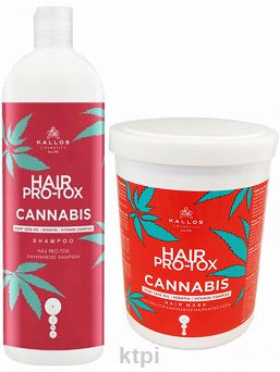 Kallos Hair Pro-Tox Szampon Cannabis + maska do włosów 1000 ml