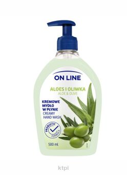 ON LINE kremowe mydło Aloes i Oliwka 500 ml