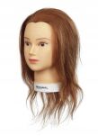 Sibel Główka fryzjerska treningowa Włosy naturalne brązowe 30cm - 2