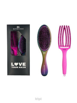 Olivia Garden Zestaw szczotek Fingerbrush Combo i Aurora Violet z włosiem dzika