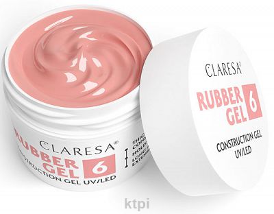 Claresa Rubber Gel Żel budujący do przedłużania 6 średni ciepły róż beżowy