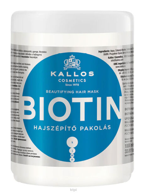 Kallos KJMN Maska Do Włosów Biotin 1000 ml