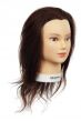 Sibel Główka fryzjerska treningowa Włosy naturalne brązowe 40cm - 2