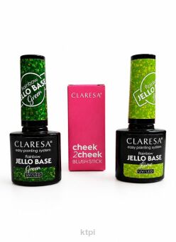 CLARESA Zestaw 3w1 Jello Base Green Lime + Róż lub Rozświetlacz