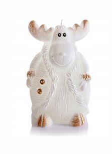Bartek Candles Świeca Dekoracyjna Renifer Złoty 12,5 cm