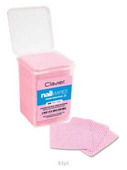 Clavier Nail Wipes Waciki bezpyłowe Perforowane Różowe 200 szt