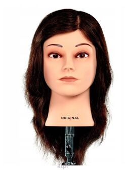 SIBEL Główka fryzjerska Lisa jasny brąz 30-45 cm 100% włosy naturalne