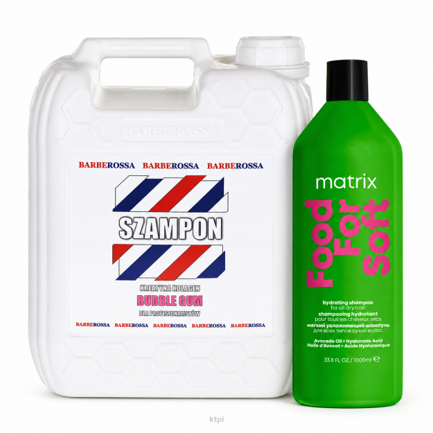 Matrix Food For Soft Szampon 1000ml + Barberossa Bubble Gum Szampon Zestaw