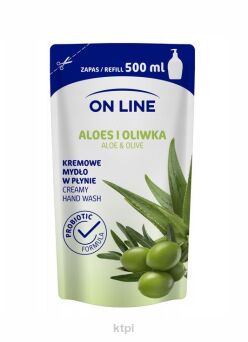 ON LINE kremowe mydło w płynie aloes i oliwka zapas 500 ml