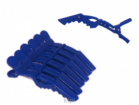Klipsy Fryzjerskie Plastikowe Niebieskie 7,5 cm 