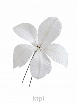 Ozdoba Do Włosów Kwiatek Z Brokatem Biały Kokówka