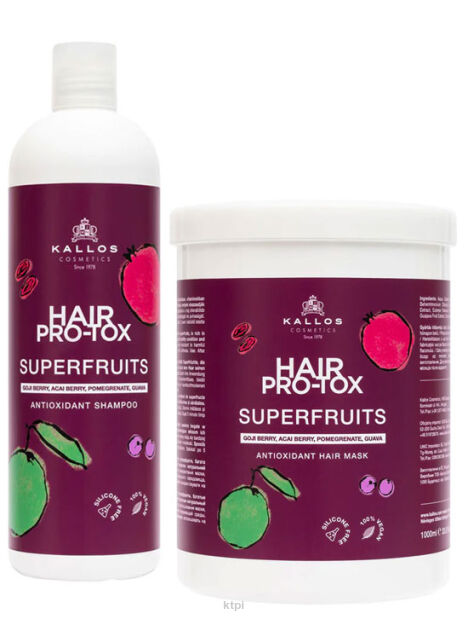 Kallos Pro-Tox Superfruits Szampon antyoksydacyjny + maska 1000 ml