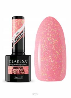 Claresa Brush Easy Gel żel do paznokci w butelce Glitter Peach 5 ml