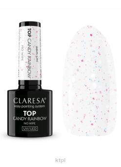 Claresa Top No Wipe Lakier Hybrydowy Do Paznokci Candy Rainbow 5g