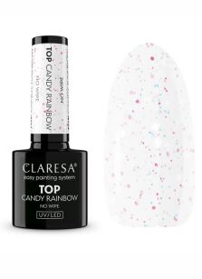 Claresa Top No Wipe Lakier Hybrydowy Do Paznokci Candy Rainbow 5g