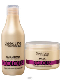 STAPIZ SLEEK LINE SZAMPON Z JEDWABIEM 300 + MASKA REGENERUJĄCA 250