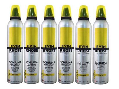 Evin Rhose Zestaw 6 Pianek Do Włosów Forte Hold Mocna 300ml