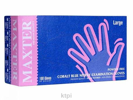 Rękawiczki Nitrylowe Bezpudrowe Kobaltowe L 100szt
