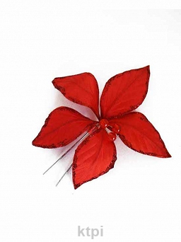 Ozdoba Do Włosów Kwiatek Brokat Czerwony Kokówka