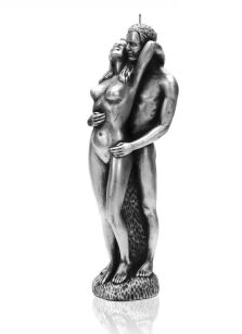 Bartek Candles Świeca Zakochana Para - Srebrna 28,5 cm