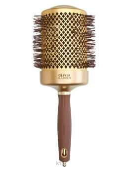 Olivia Garden Expert blowout shine szczotka do modelowania gold&brown 80 mm