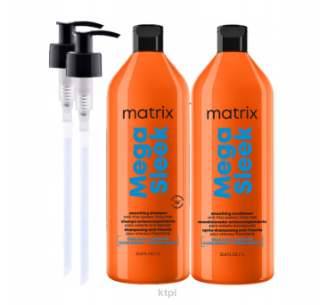 Matrix Mega Sleek Szampon 1000ml + Odżywka 1000ml + 2x Pompka
