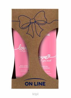 ON LINE Zestaw prezentowy Love Is All Różowy Żel 500 ml + Balsam 250 ml