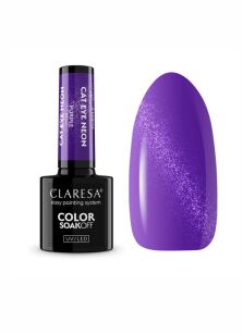 Claresa Lakier Hybrydowy Cat Eye Neon Purple 5 g