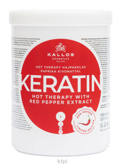 KALLOS KERATIN hot therapy red pepper maska do włosów z keratyną 1000 ml