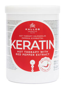 KALLOS KERATIN hot therapy red pepper maska do włosów z keratyną 1000 ml