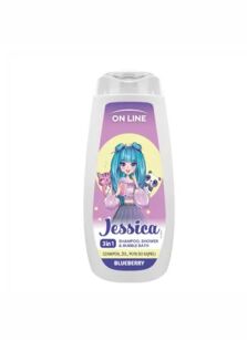 ON LINE Kids Jessica Żel do kąpieli 3w1 - Blueberry 400 ml