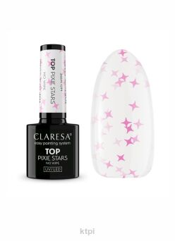 Claresa Top No Wipe Pixie Stars 5ml top z brokatowymi drobinkami