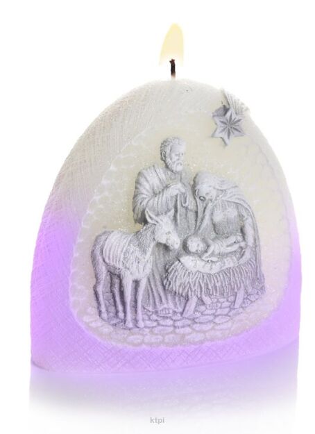 Bartek Candles Szopka Biała z Diodą LED Świeca 360 g