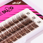 Clavier Kępki Rzęs WIDE Du2o Mini Paski Mix 10/12/14 mm Brown Brązowe - 4