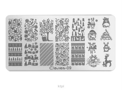 Clavier Blaszka Do Stempli Metalowa Srebrna Płytka Z Wzorkami - Y038